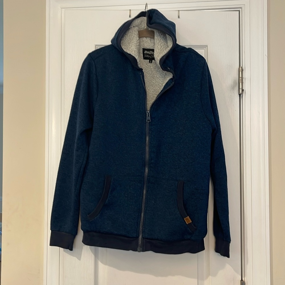 men’s zip up jacket medium weight S 100% polyester